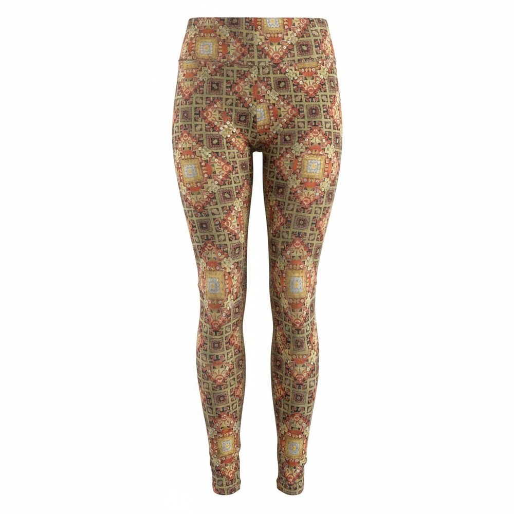 LuLaRoe Leggings One Size OS Geometric Kaleidoscope Mosaic Orange Yellow Olive